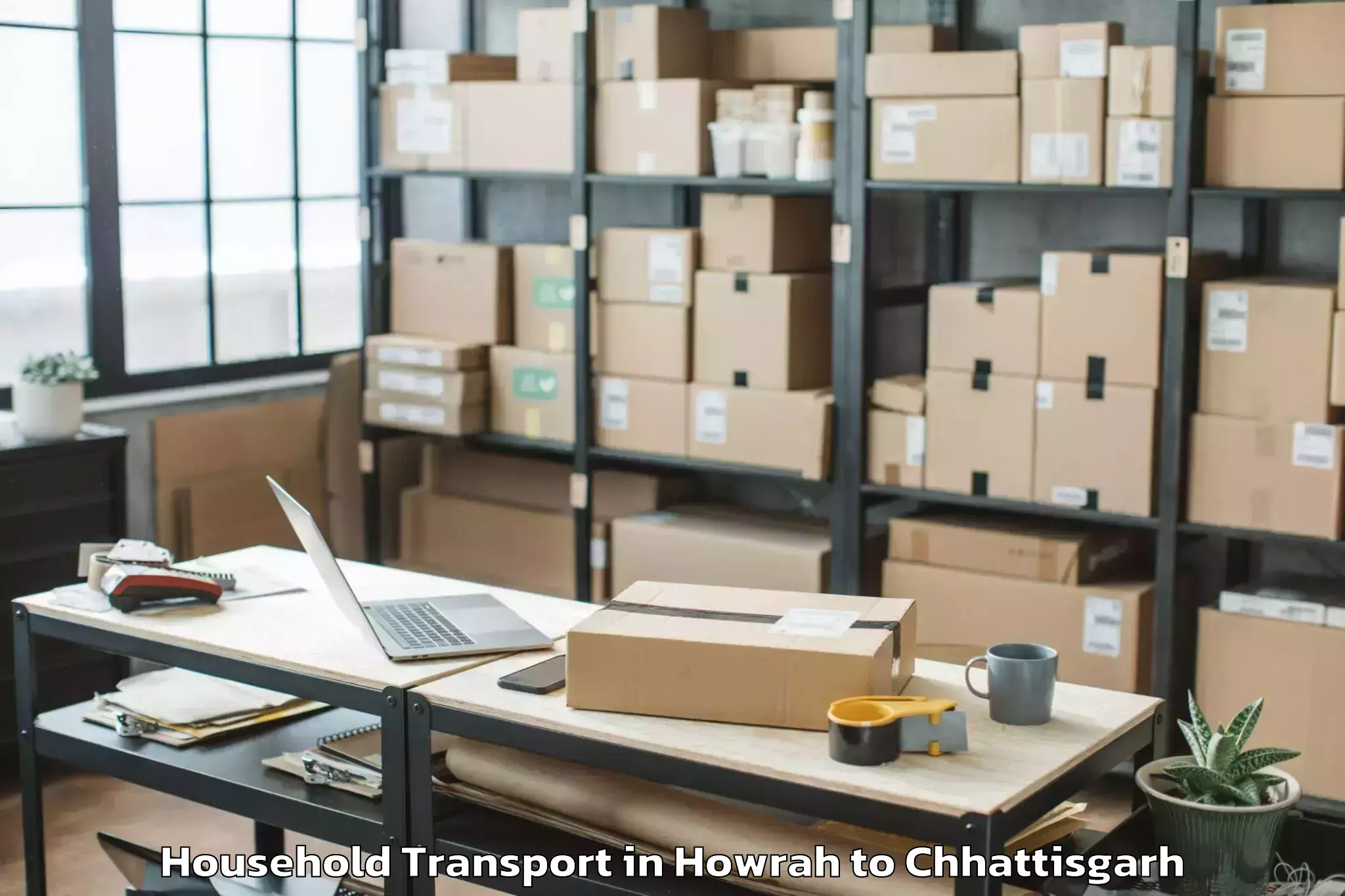 Professional Howrah to Raigarh Chhattisgarh Household Transport